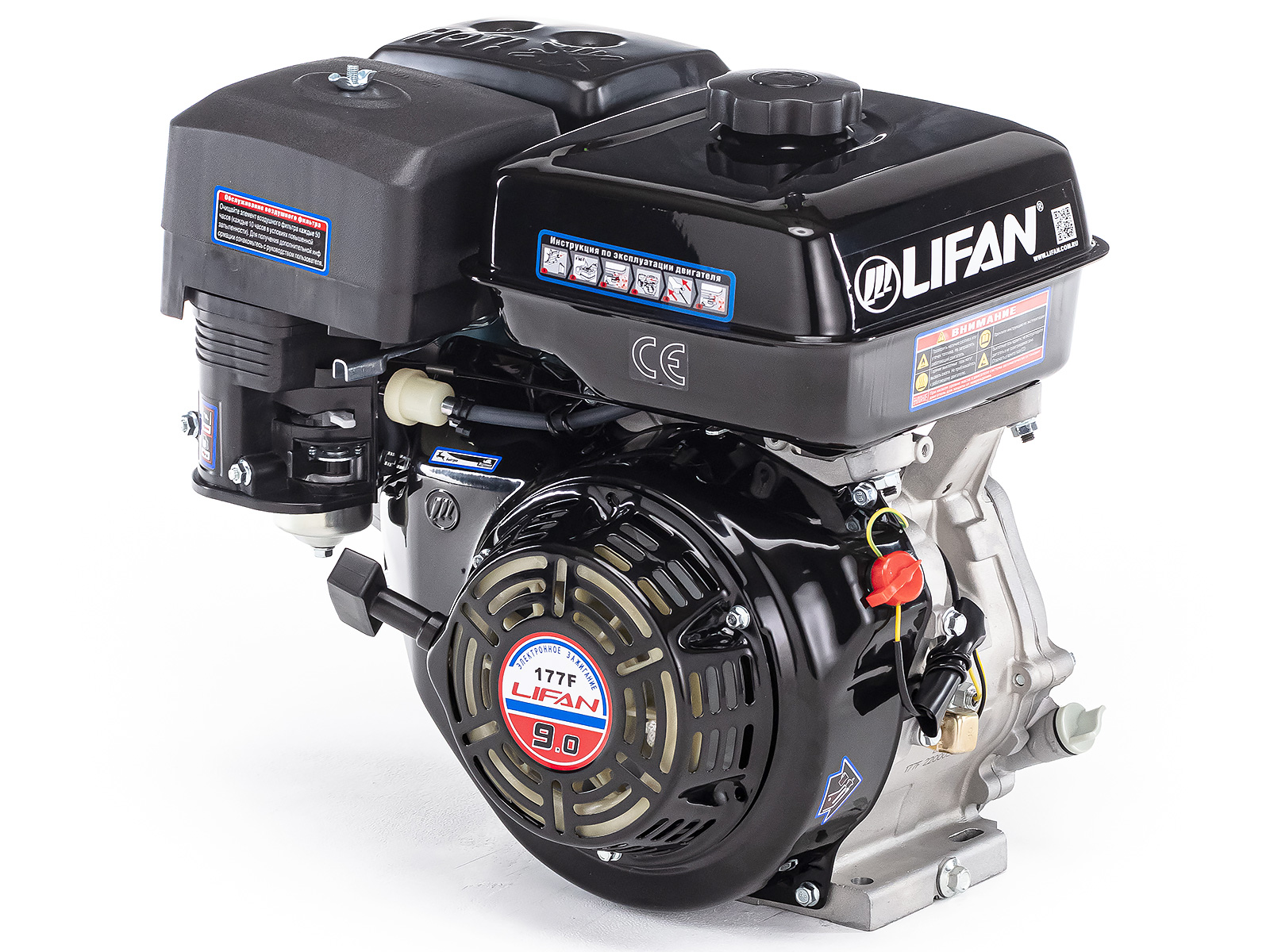 Бензиновый двигатель Lifan 177F мощностью 9 л.с., объемом 270 см. куб. мотоблока Беларус 09Н-02