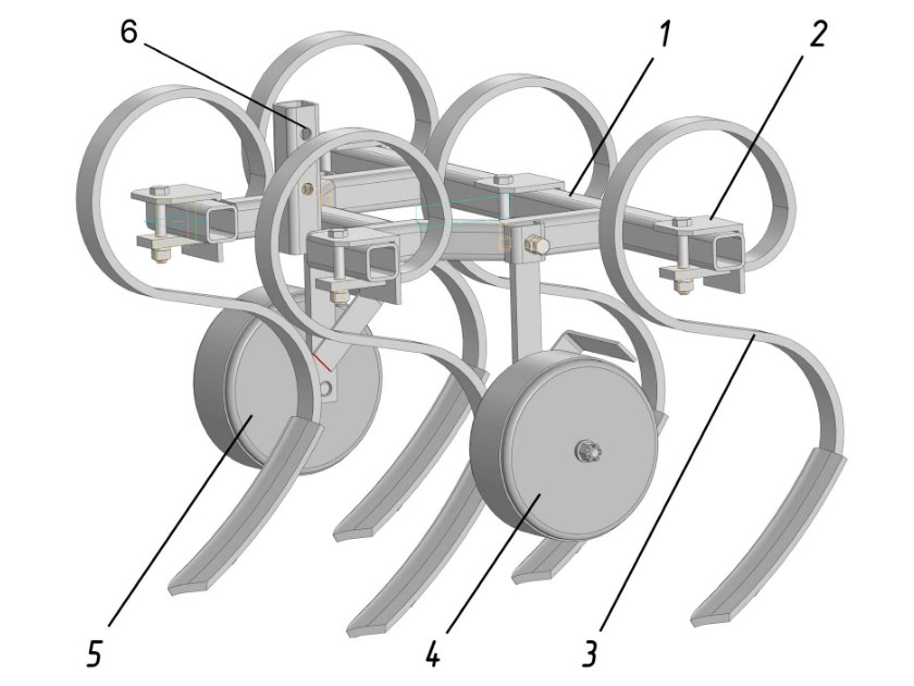 Схема культиватора чизельного САЗ КЧ-0.8 для мотоблока МТЗ
