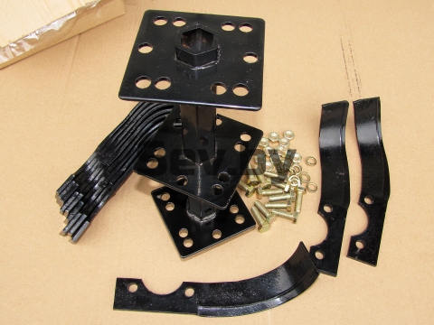 Сборка почвенных фрез мотоблока на 3 ножа в секции