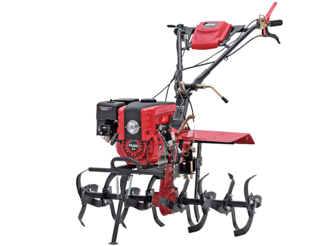 Культиватор Brado GM-850SL с бензиновым двигателем мощностью 8 л.с., пониженной передачей, капотом и фарой